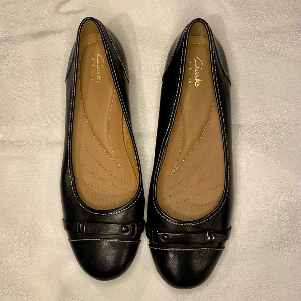 Clarks Black Flats